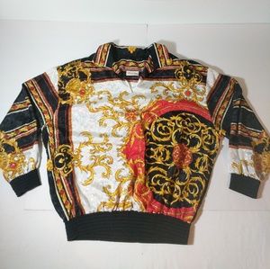 Women's Tops N Tops Miami 80s Vtg Blouse V-Neck